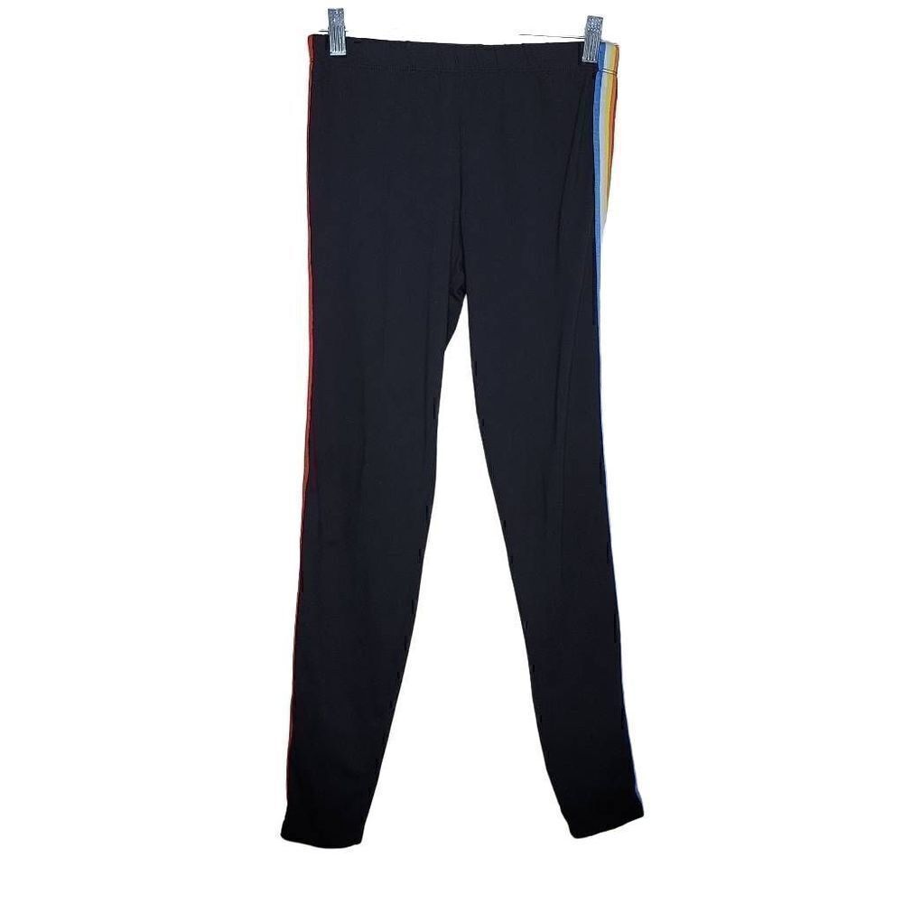 Eye Candy Rainbow Striped Trim Stretch Knit Legging Pant